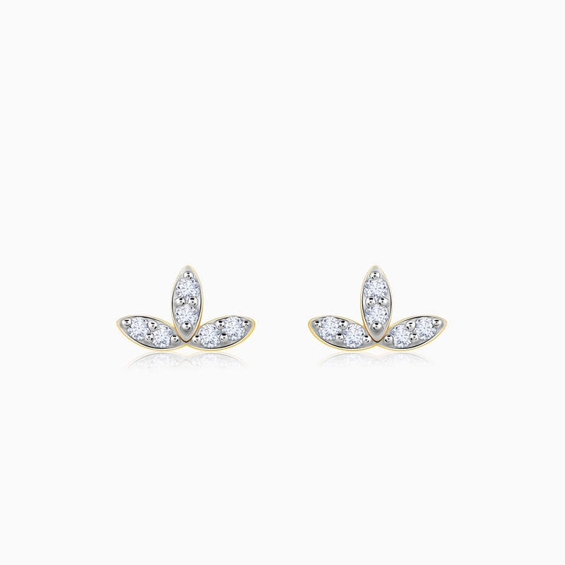 Gold Folio Diamond Earrings