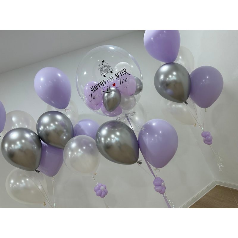 Personalised Bubble & Helium Balloons Set | Lavare love | (Klang Valley Delivery Only)