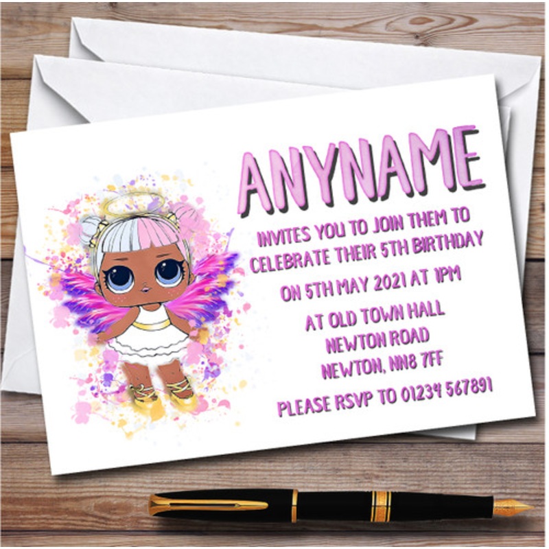 Sugar Surprise Lol Doll Splatter Art Children’s Birthday Party Invitations – The Card Zoo