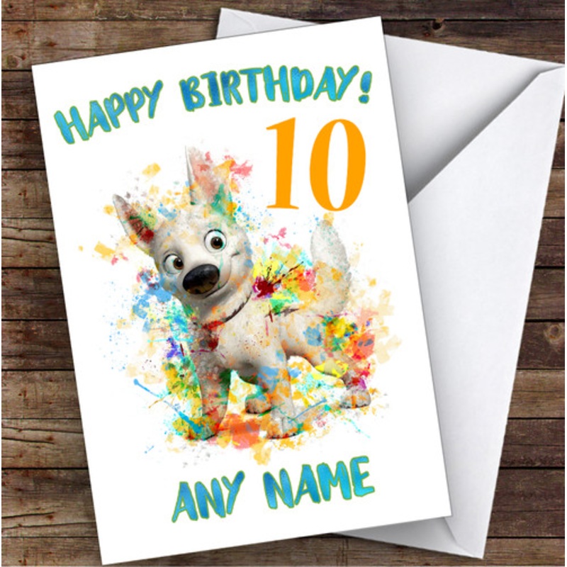 Bolt Disney Watercolour Splatter Children’s Kids Personalised Birthday Card – The Card Zoo