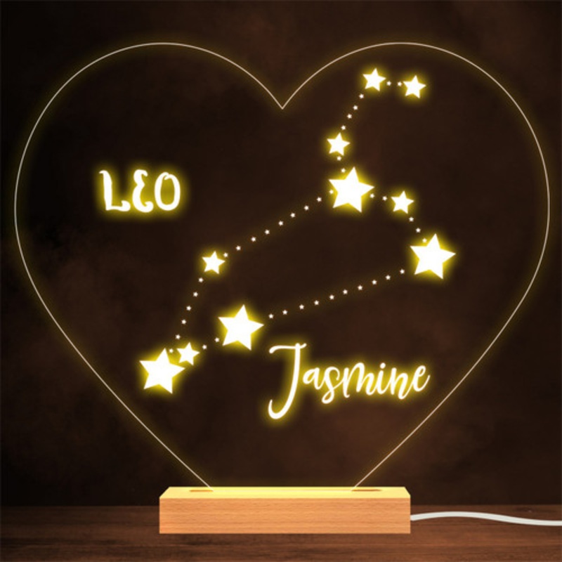 Constellations Zodiac Sign Leo Personalised Gift Lamp Night Light – The Card Zoo