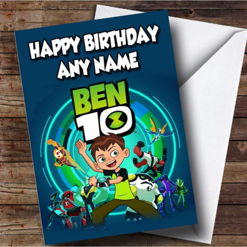 Personalised Blue Ben 10 Children’s Birthday Card – The Card Zoo