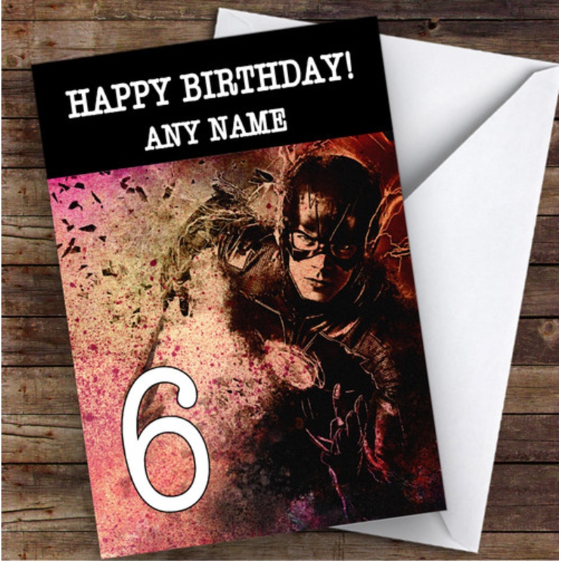 The Flash Vintage Smudge Children’s Kids Personalised Birthday Card – The Card Zoo