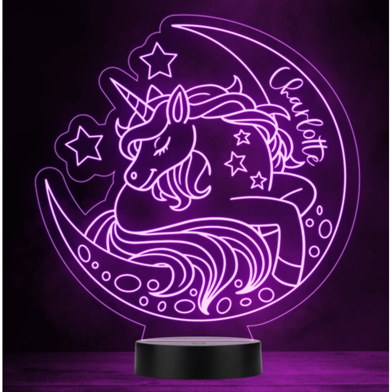 Unicorn On The Moon Personalised Gift Colour Changing LED Lamp Night Light – The Card Zoo