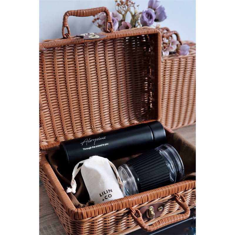 Vintage Rattan Gift Suitcase