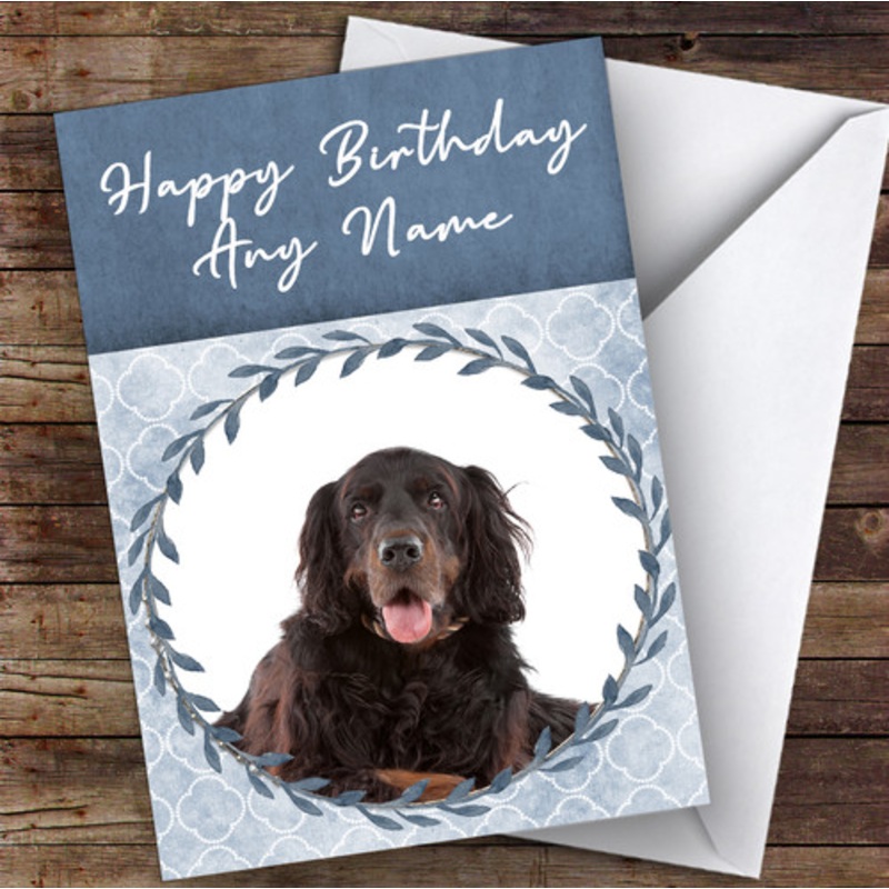 Gordon Setter Dog Blue Animal Personalised Birthday Card – The Card Zoo