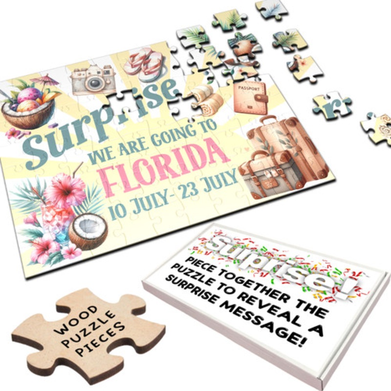 Surprise Holiday Gift Any Destination Travel Personalised Wooden Jigsaw Puzzle – The Card Zoo