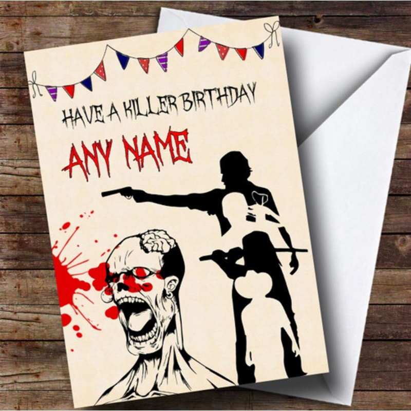The Walking Dead Zombie Personalised Birthday Card – The Card Zoo