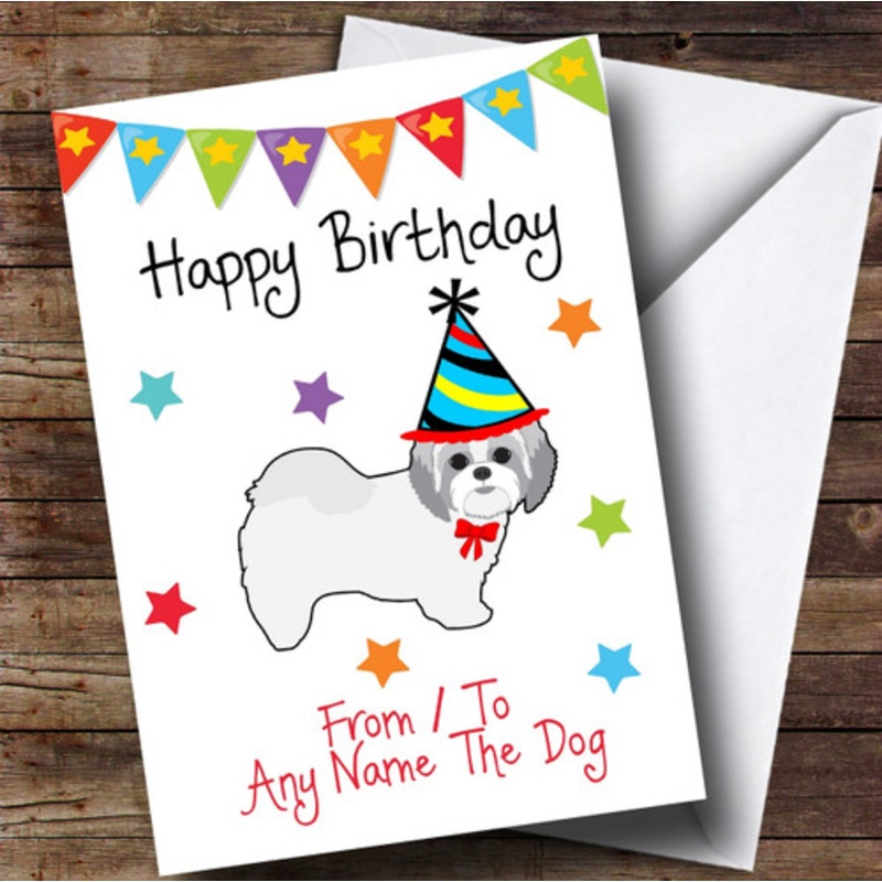 To From Pet Dog Shih Tzu Personalised Birthday Card – The Card Zoo