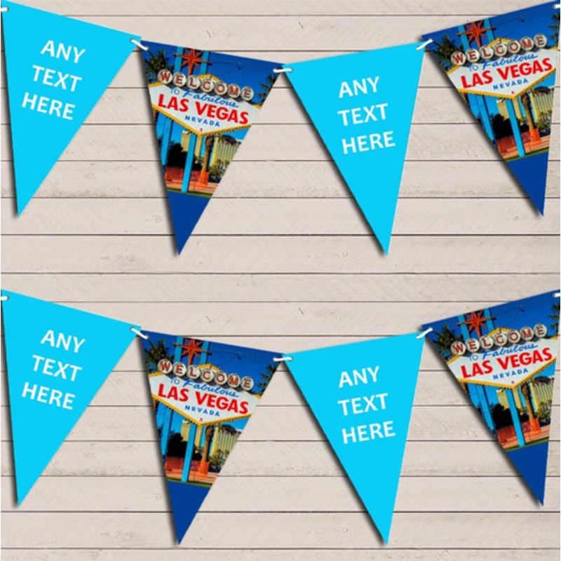 Blue Las Vegas Birthday Bunting Garland Party Banner – The Card Zoo