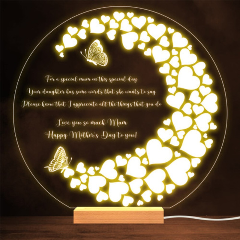 Butterflies Poem For Mother Happy Mother’s Day Personalised Gift Night Light – The Card Zoo