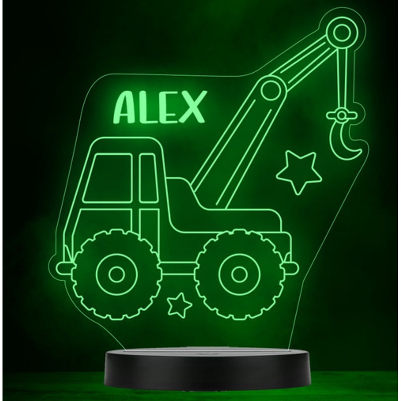 Digger Vehicle Toy Tractor Personalised Gift Colour Change Led Lamp Night Light – The Card Zoo