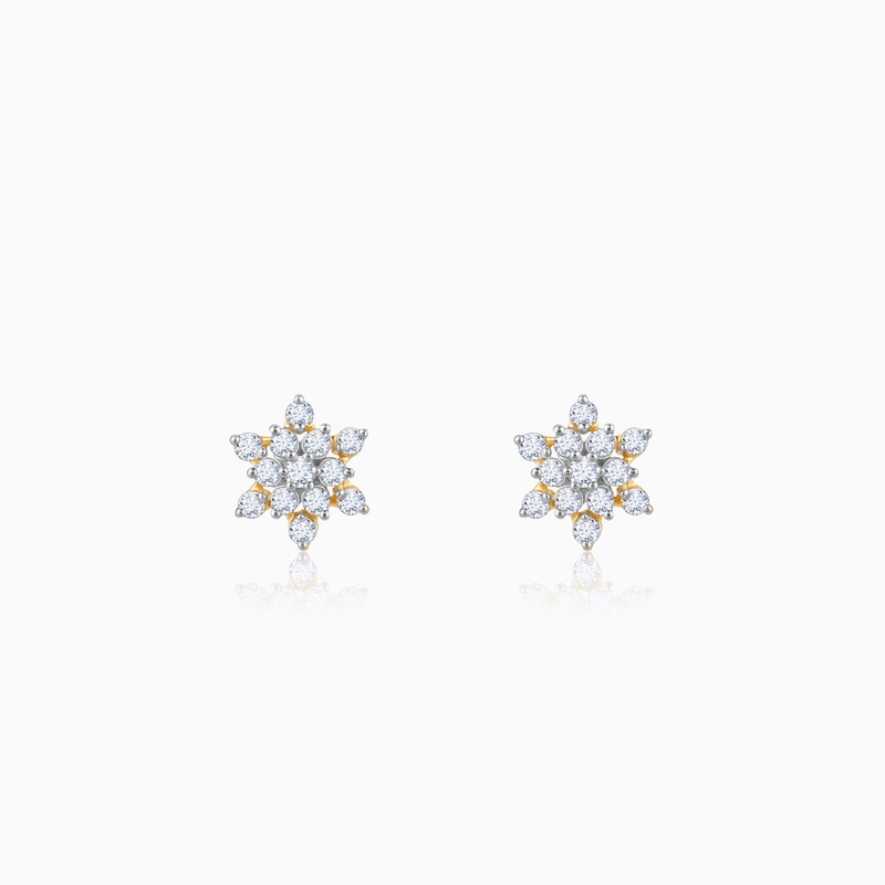 Gold Empress Solitaire Diamond Earrings