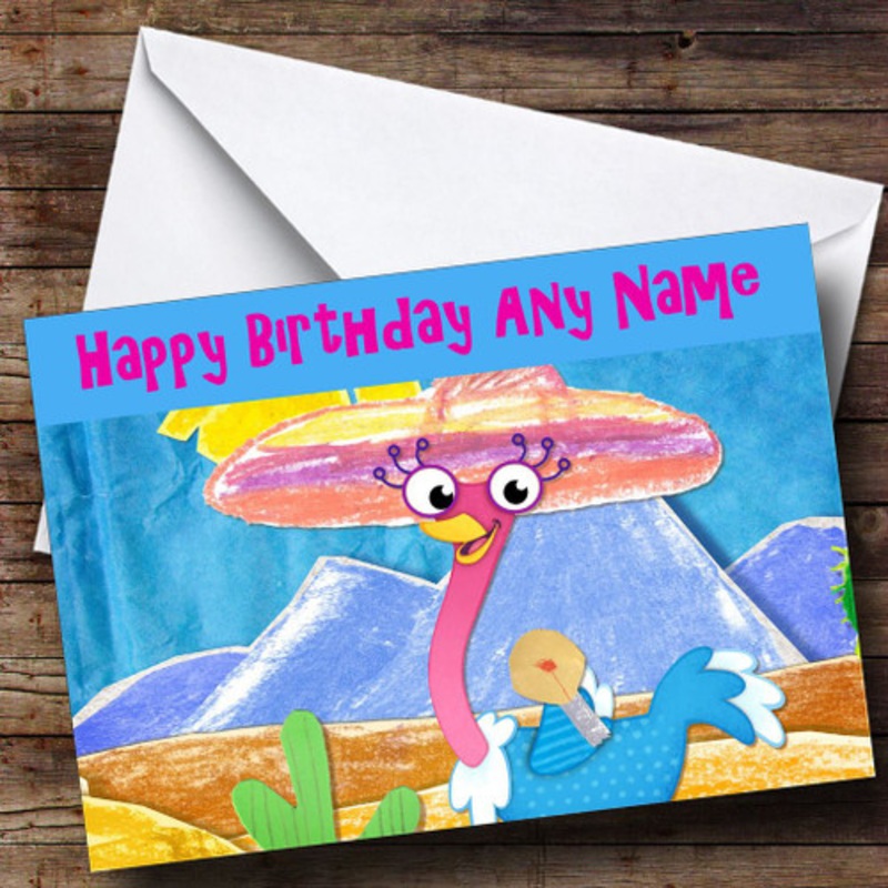 Olive The Ostrich Personalised Birthday Card – The Card Zoo