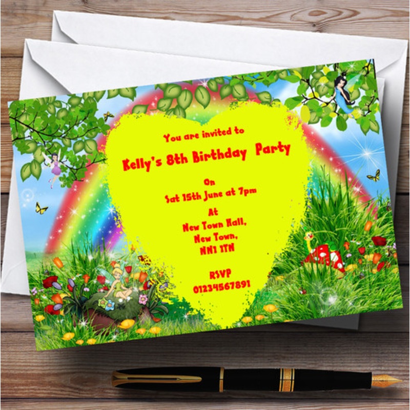 Rainbow Fairy Butterfly Personalised Children’s Party Invitations – The Card Zoo