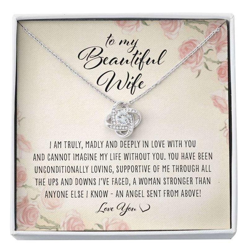 Wife Necklace, To My Wife Necklace From Husband Love Knot Necklace