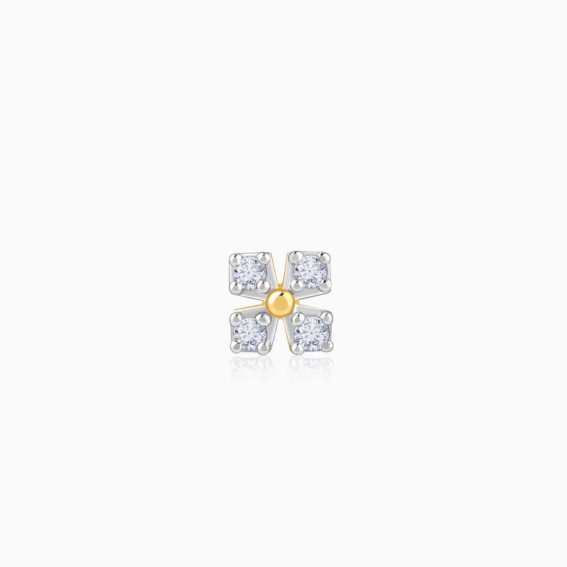 Gold Frostbloom Lab Grown Diamond Nose Pin