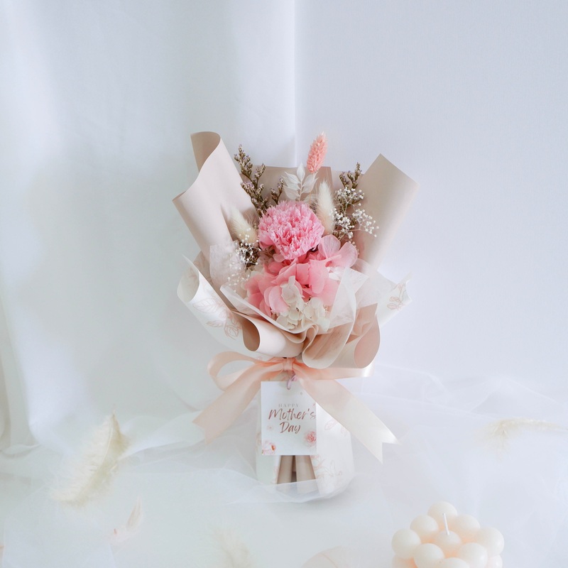 Pinkish Preserved Carnation Flower Bouquet
