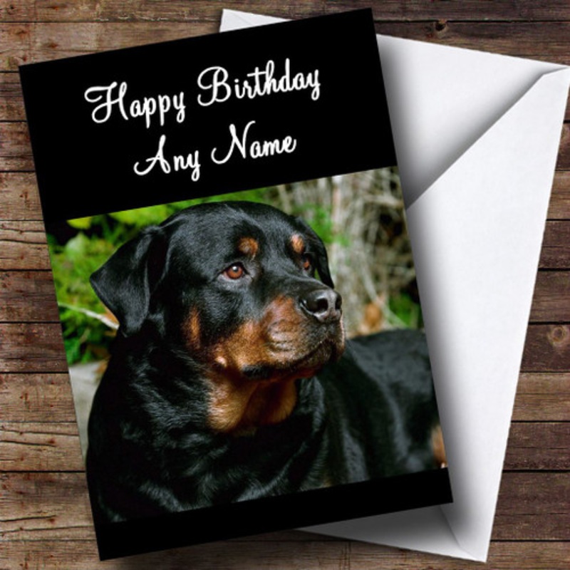 Rottweiler Dog Personalised Birthday Card – The Card Zoo