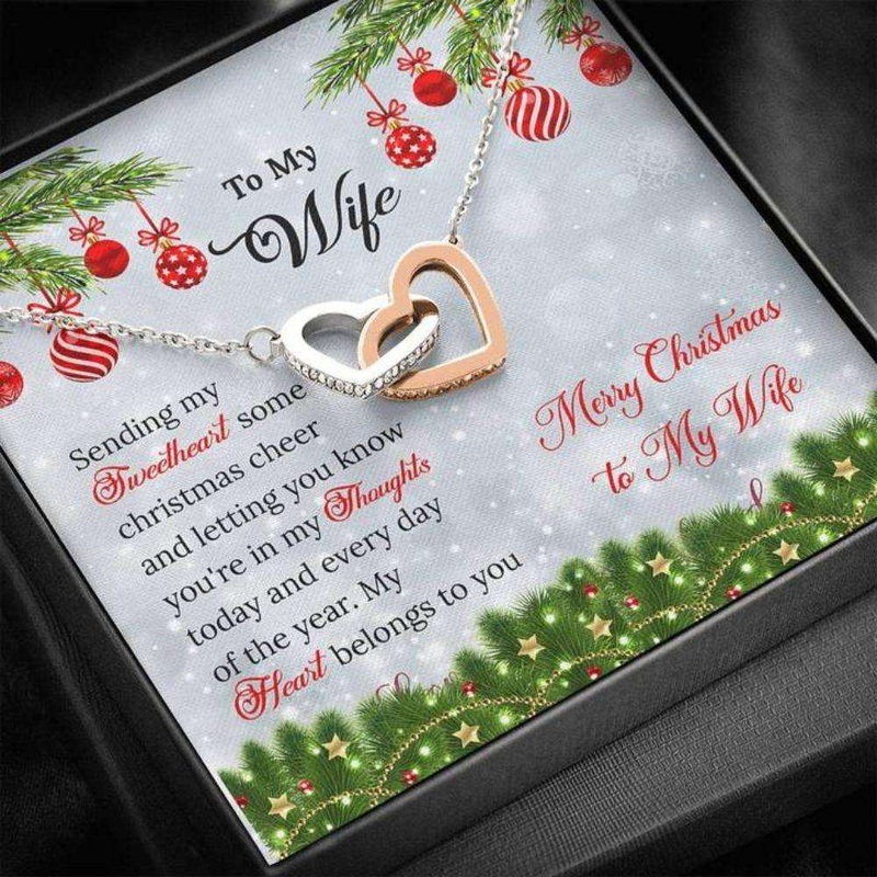 Wife Necklace, To Wife White Christmas Ornament Gift Necklace