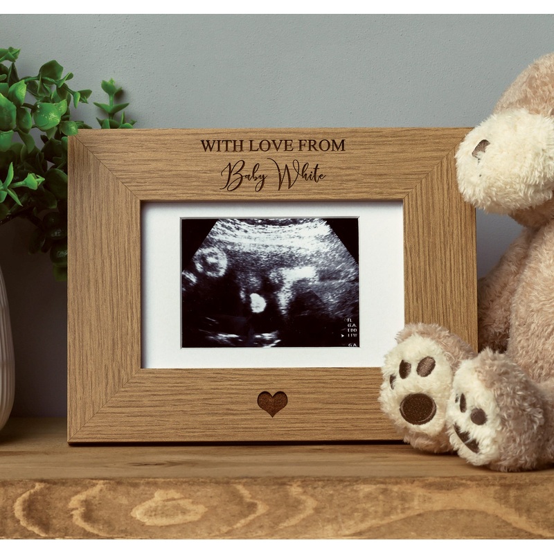 With Love From Personalised Baby Scan Photo Frame