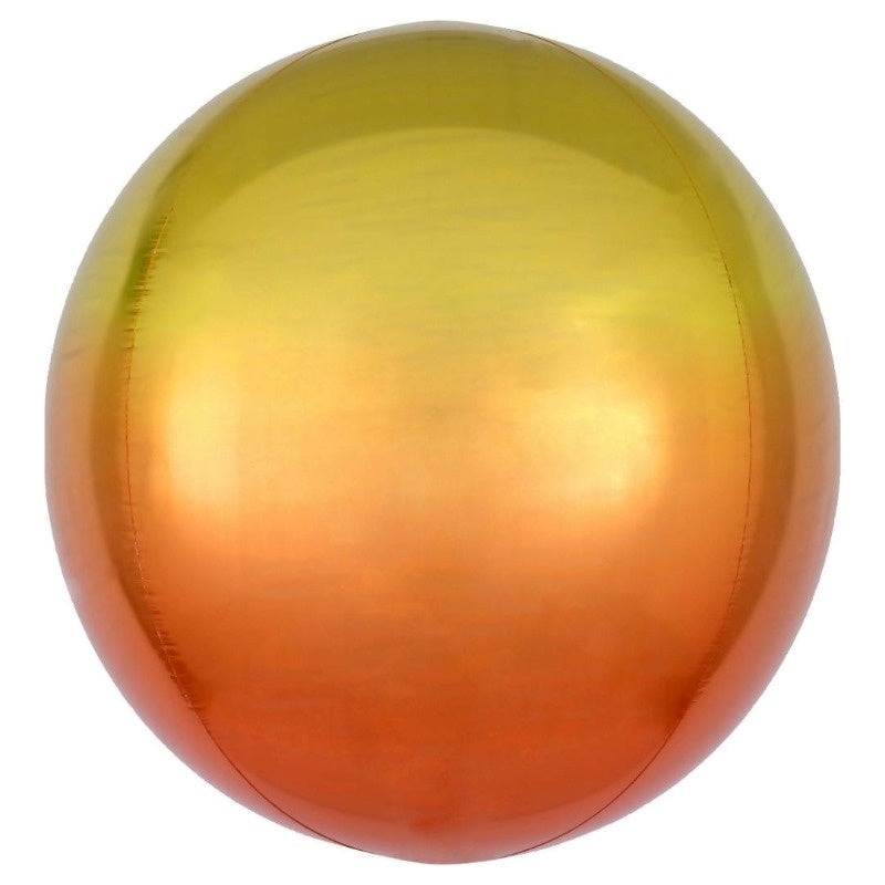 16-inch – Orbz Shape – Ombre Yellow and Orange Helium-Filled Balloon