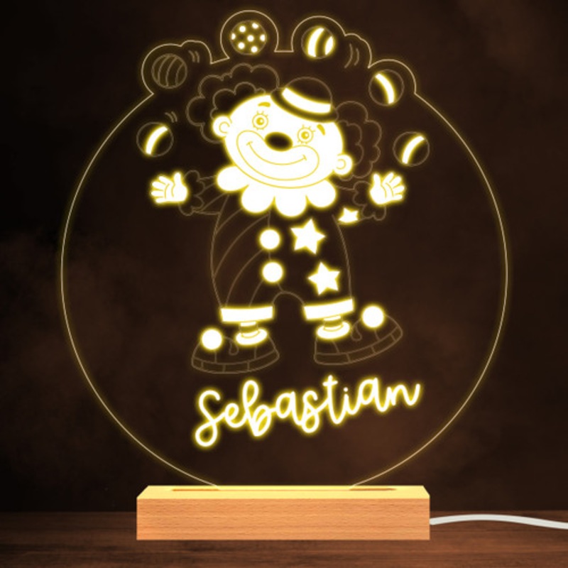 Clown With Balls Circus Juggling Warm White Lamp Personalised Gift Night Light – The Card Zoo