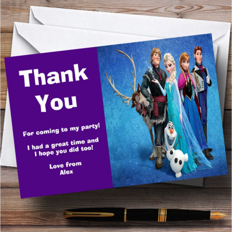 Frozen Blue Personalised Children’s Birthday Party Thank You Cards – The Card Zoo
