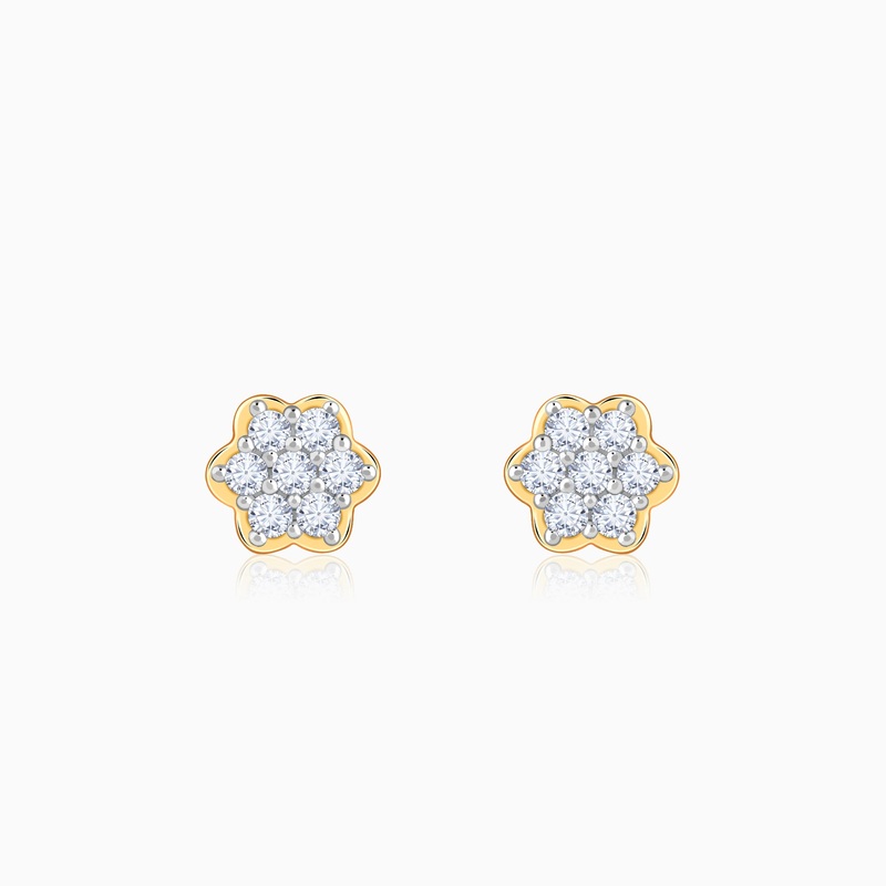 Gold Radiant Lab Grown Diamond Stud Earrings