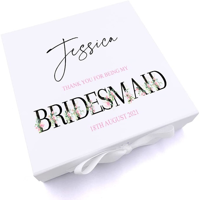 Personalised Thank You For Being My Bridesmaid Keepsake Memory Box Gift