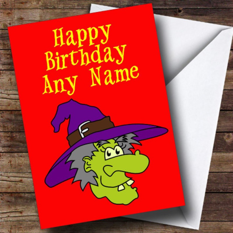 Witch Cartoon Personalised Birthday Card – The Card Zoo