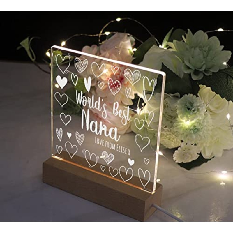 World’s Best Nana Personalised Night Light LED Lamp Gift
