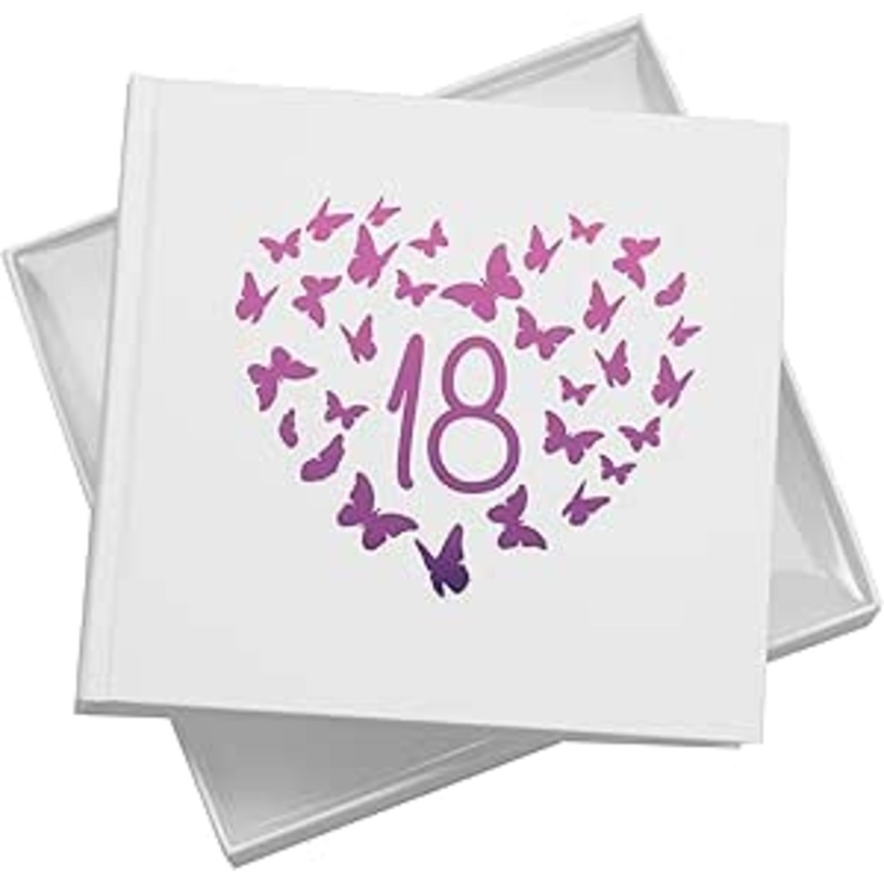 18th Birthday White Photo Album Gift With Butterflies 50 x 6×4 Photos Pack of 5 Wholesale Trade