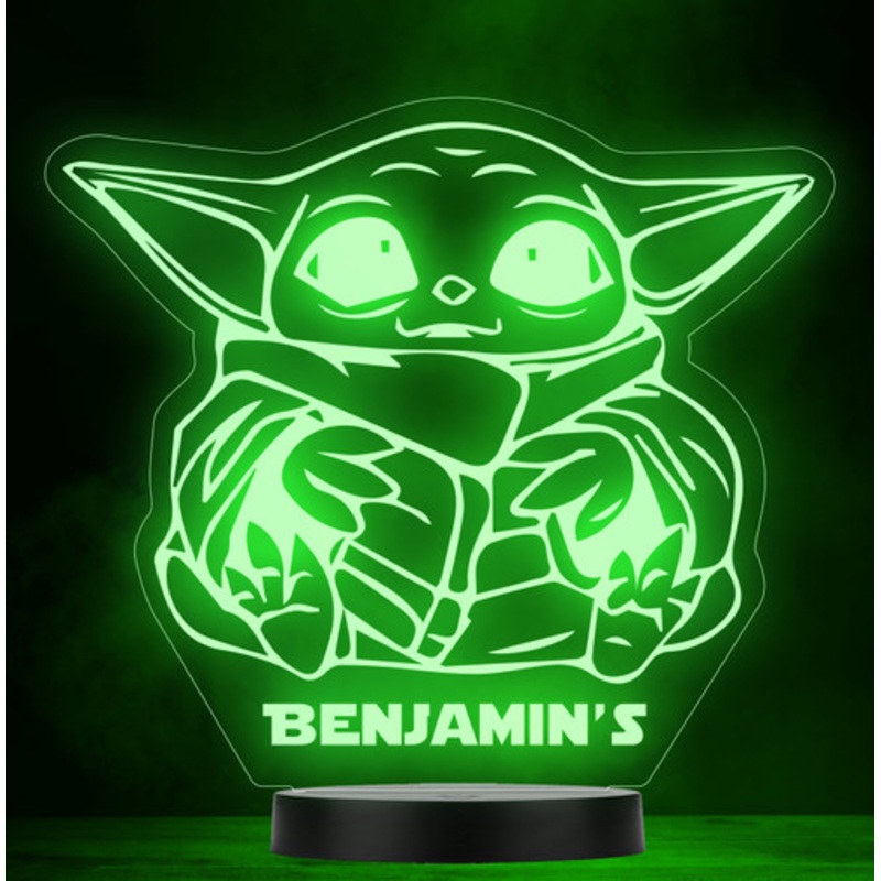 Cute Baby Yoda Star Wars Character Personalised Colour Change Lamp Night Light – The Card Zoo