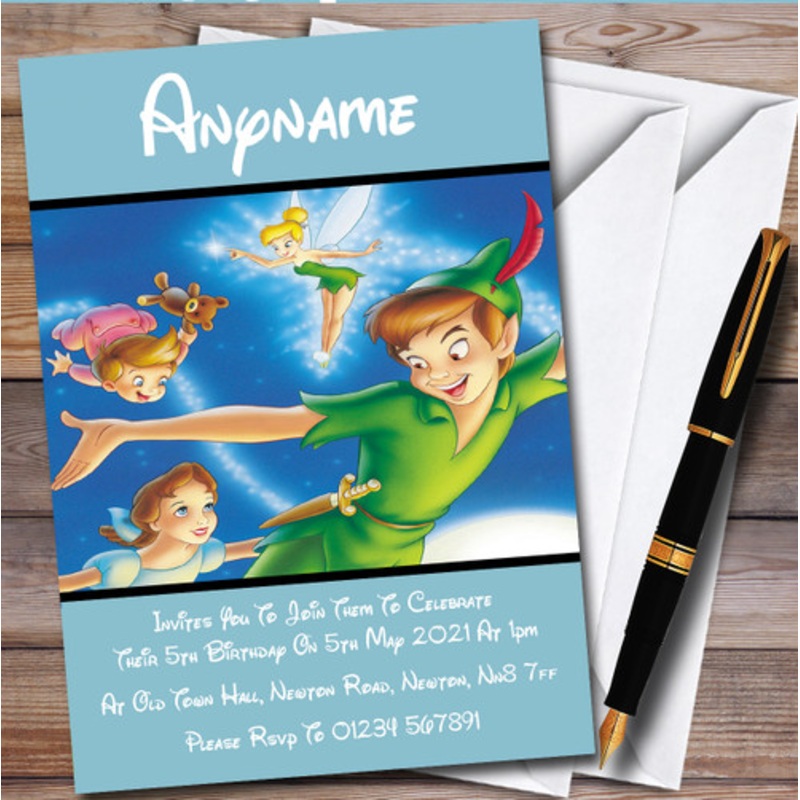 Disney Peter Pan Personalised Children’s Kids Birthday Party Invitations – The Card Zoo