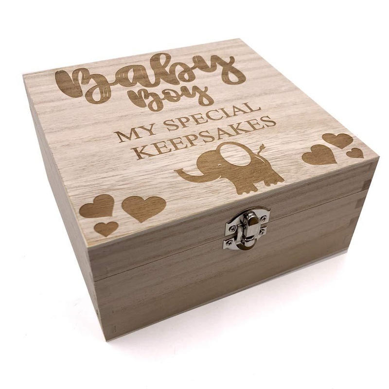 Engraved Wooden Baby Boy Special Keepsake Box or Photo Box Gift