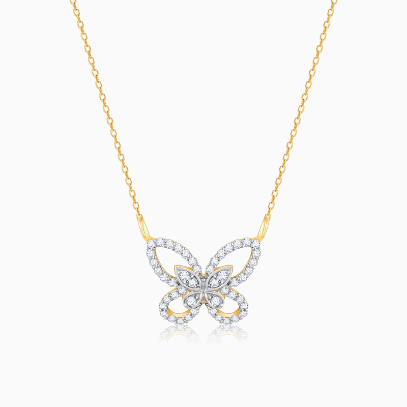 Gold Captivating Butterfly Diamond Necklace