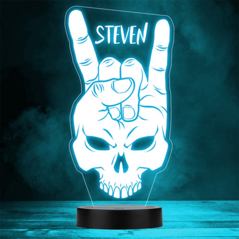 Human Skull Hand Rock and Roll Grunge Gothic Gift Colour Change Night Light – The Card Zoo