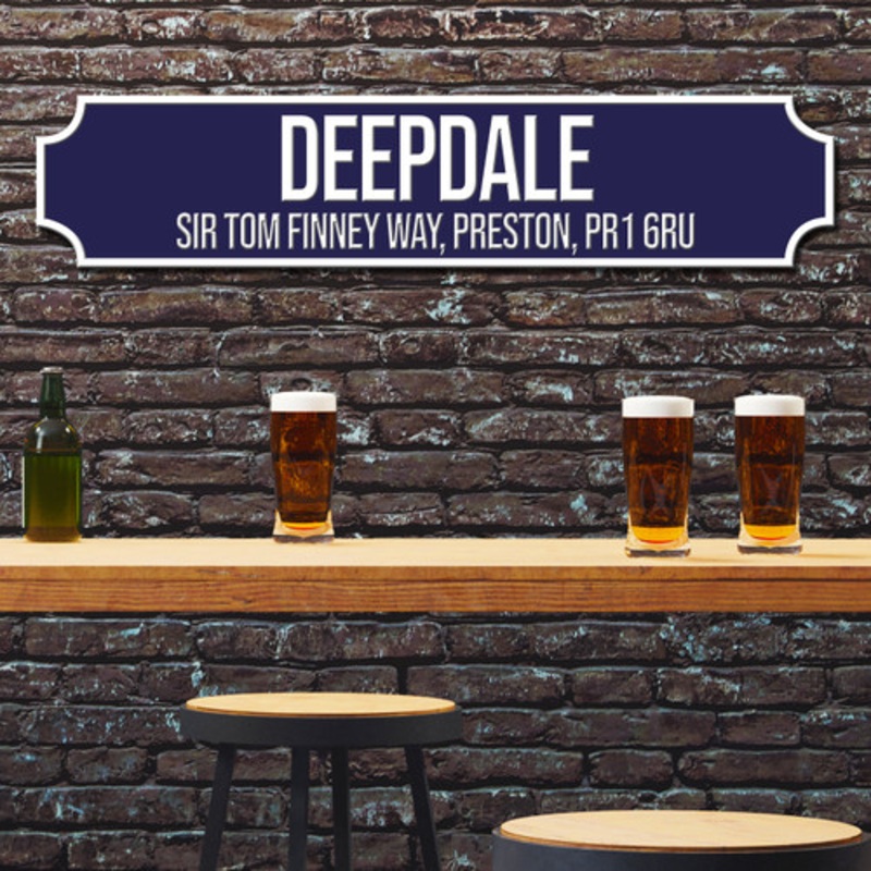 Preston North End Deepdale Royal Blue and White Stadium Any Text Football Club 3D Street Sign – The Card Zoo