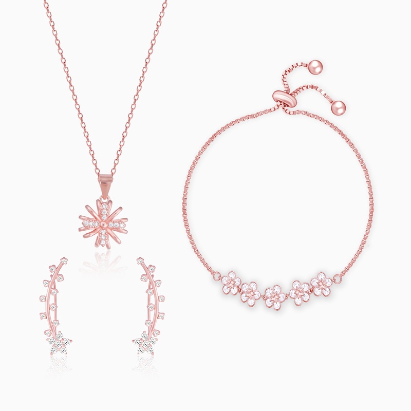 Rose Gold Floral Branch Set