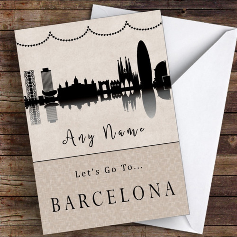 Surprise Let’s Go To Barcelona Personalised Greetings Card – The Card Zoo