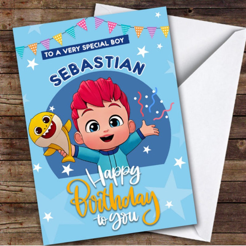 Blue Bebefinn Stars Any Age Children’s Personalised Kid’s Birthday Card – The Card Zoo