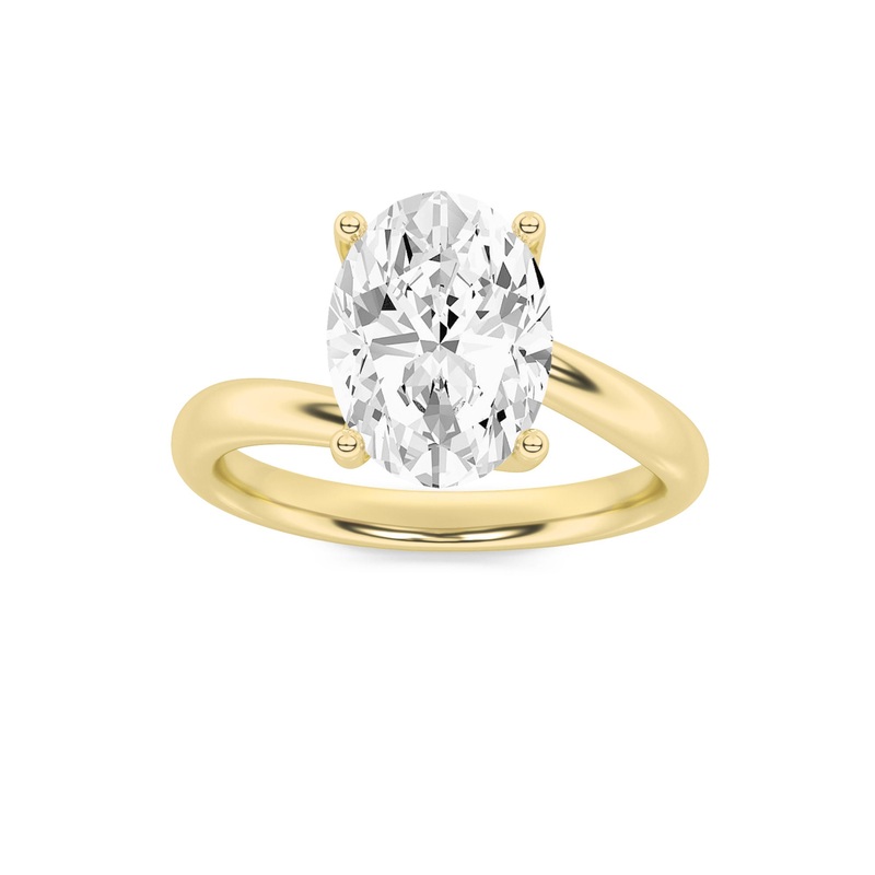 Gold Oval Cut Solitaire Diamond Ring