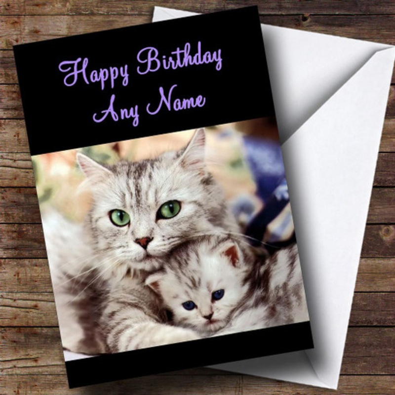 Kitten and Mum Sweet Personalised Birthday Card – The Card Zoo