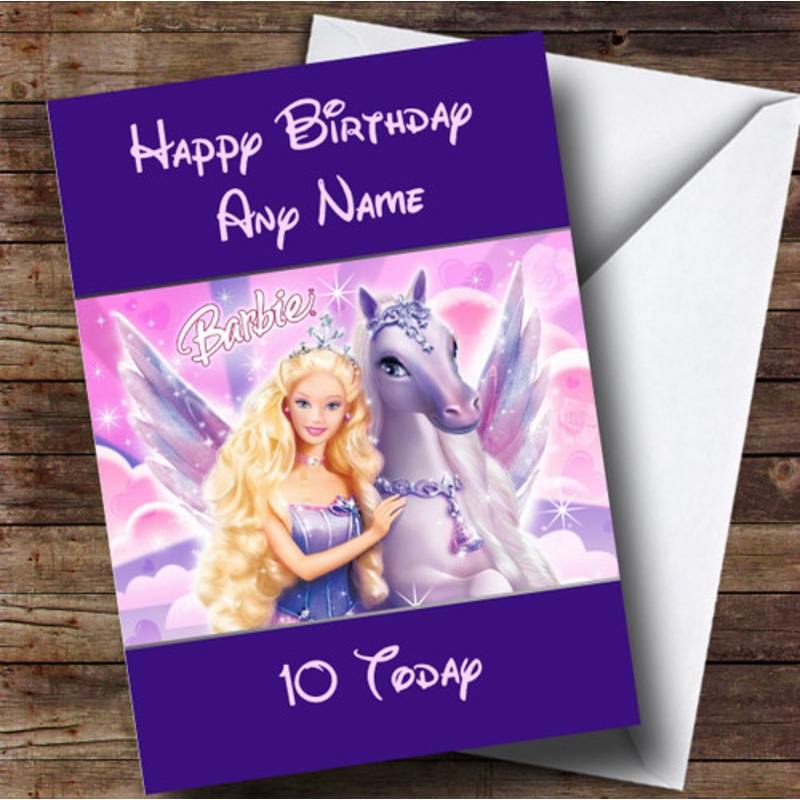 Personalised Barbie And Unicorn Children’s Birthday Card – The Card Zoo