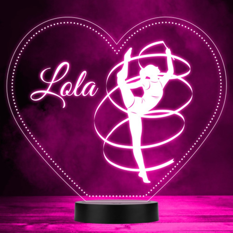 Rhythmic Gymnast Heart Gymnastics Fan Personalised Colour Changing Night Light – The Card Zoo