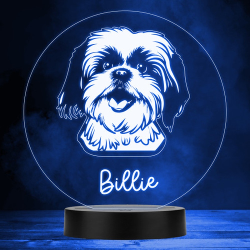 Shih Tzu Dog Pet Silhouette Multicolour Personalised Gift LED Lamp Night Light – The Card Zoo