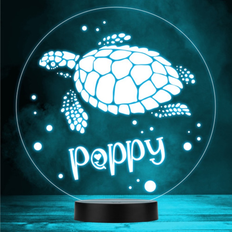 Swimming Sea Turtles and Spots Led Lamp Personalised Gift Night Light – The Card Zoo