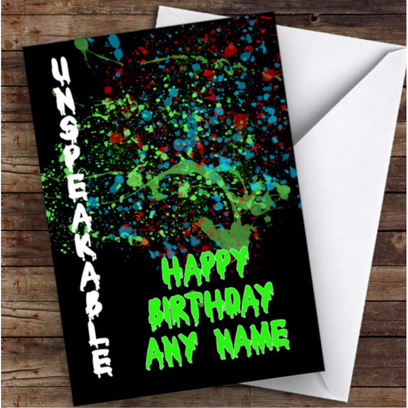 Unspeakable Youtuber Splatter Art Black Children’s Kids Birthday Card – The Card Zoo