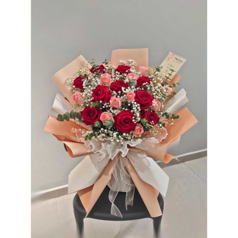 20 Fresh Roses Bouquet XL size (Ipoh Delivery Only)